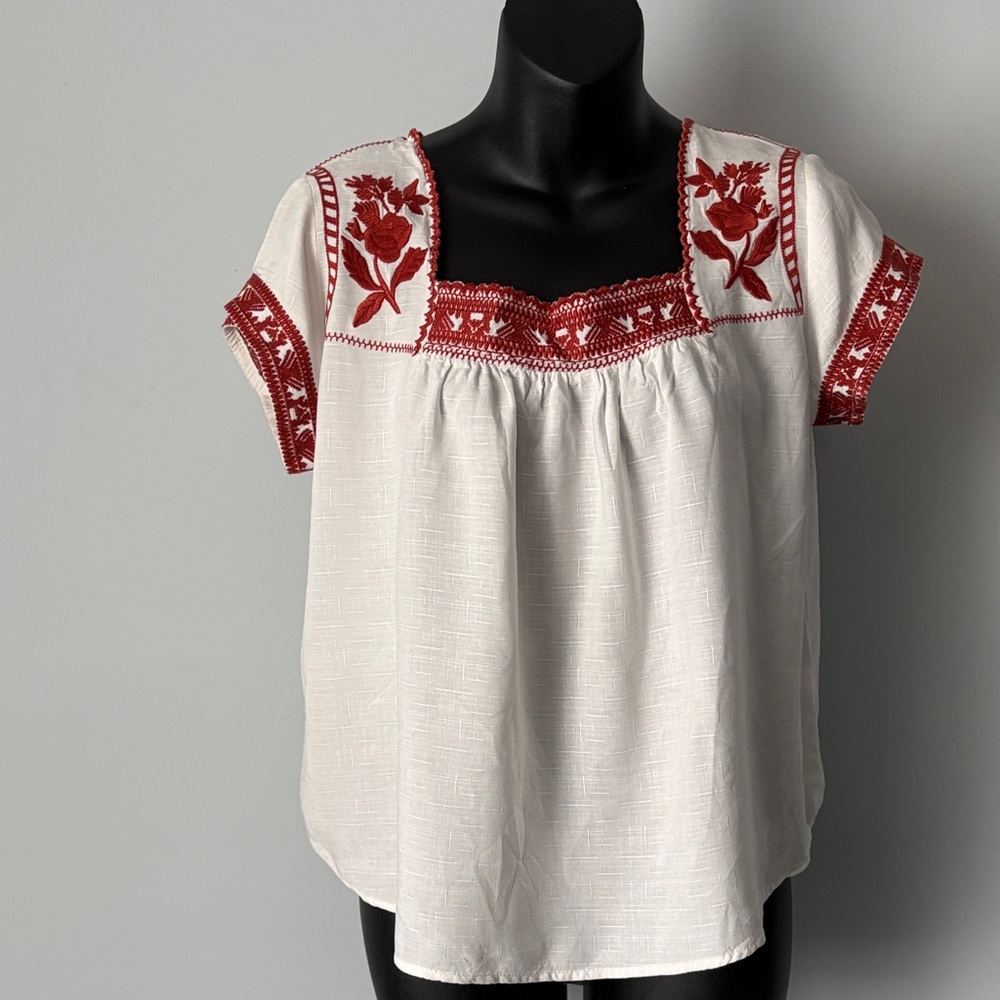 Luna Moon (Anthropologie) Embroidered Blouse